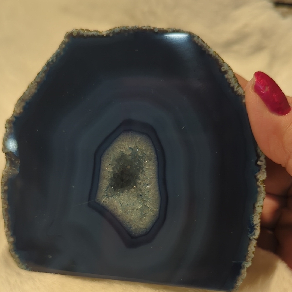 Blue Agate Slice Home Accent